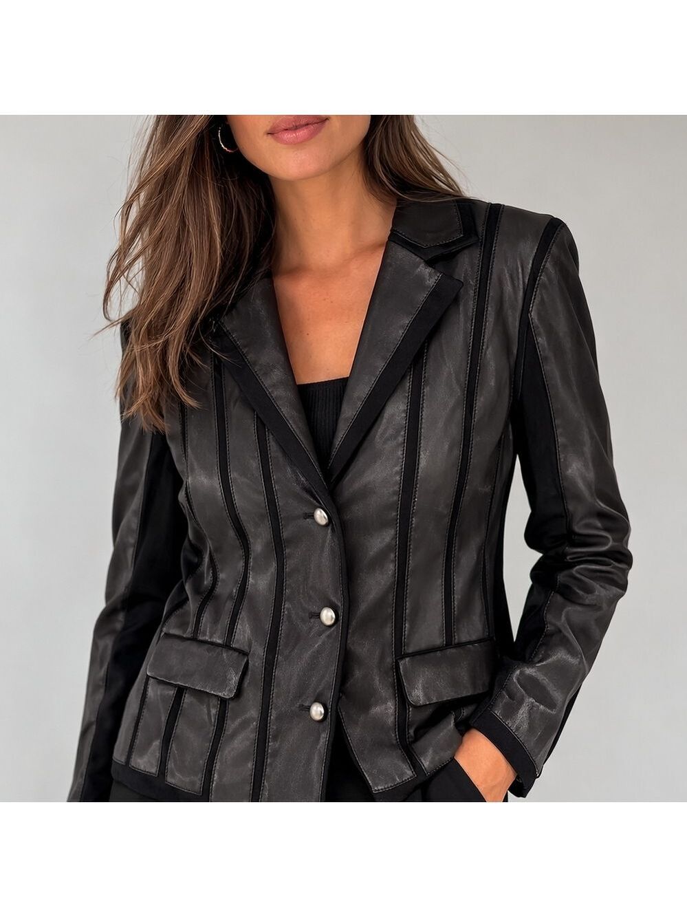 Tuzzi Black Stretch Blazer Jacket  Women's 10 Tailored  Streetwear Office